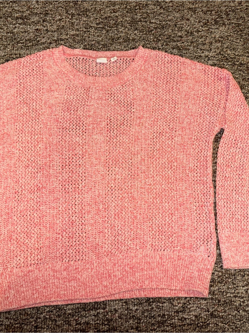 GAP Pink Open-Weave Crewneck Sweater
